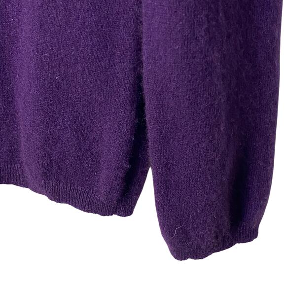 CHARTER CLUB XL 100% Cashmere Sweater Purple Relaxed Turtleneck See Measurements - Picture 11 of 12